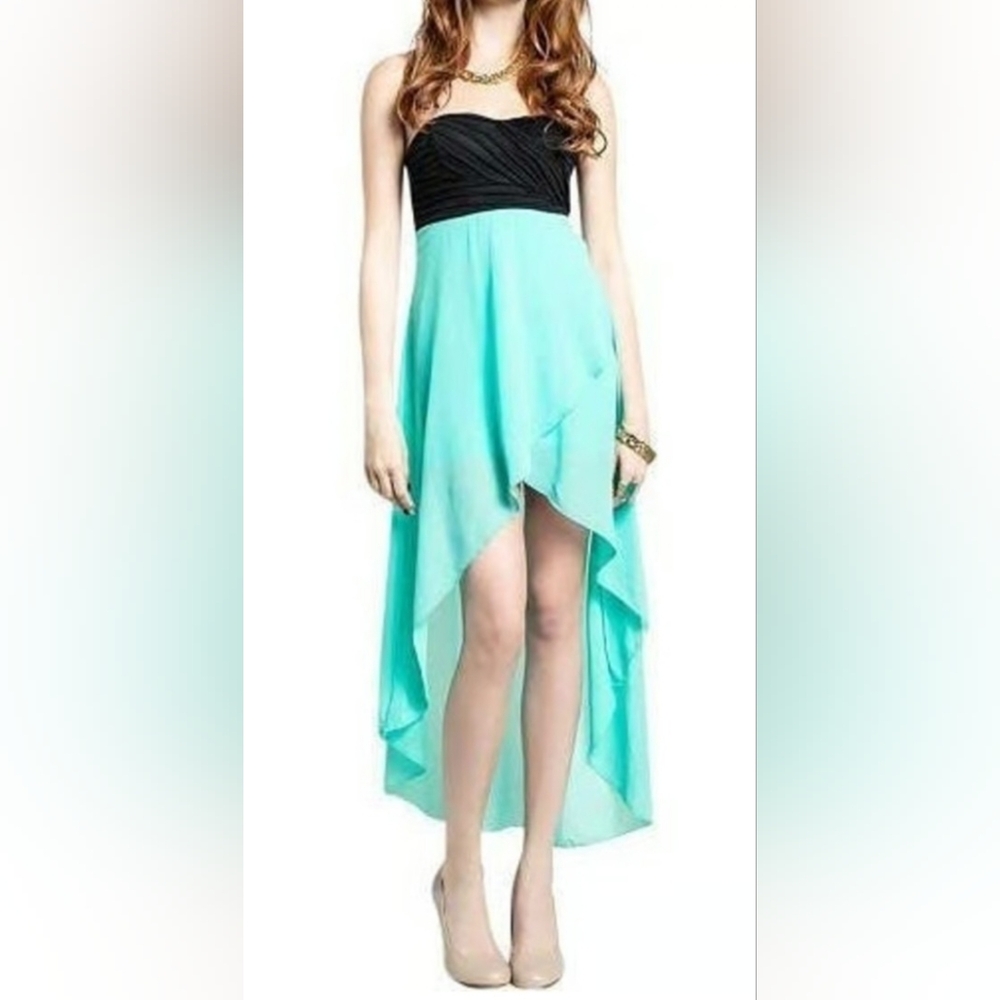 Trixxi Women's Black and Blue Strapless Dress